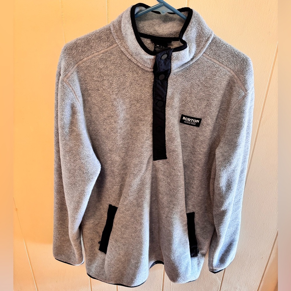 Burton Hearth Fleece Pullover Men's Size Medium Polartec Gray Heather